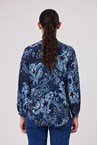 VENICE ZIP BLOUSE - denim prin